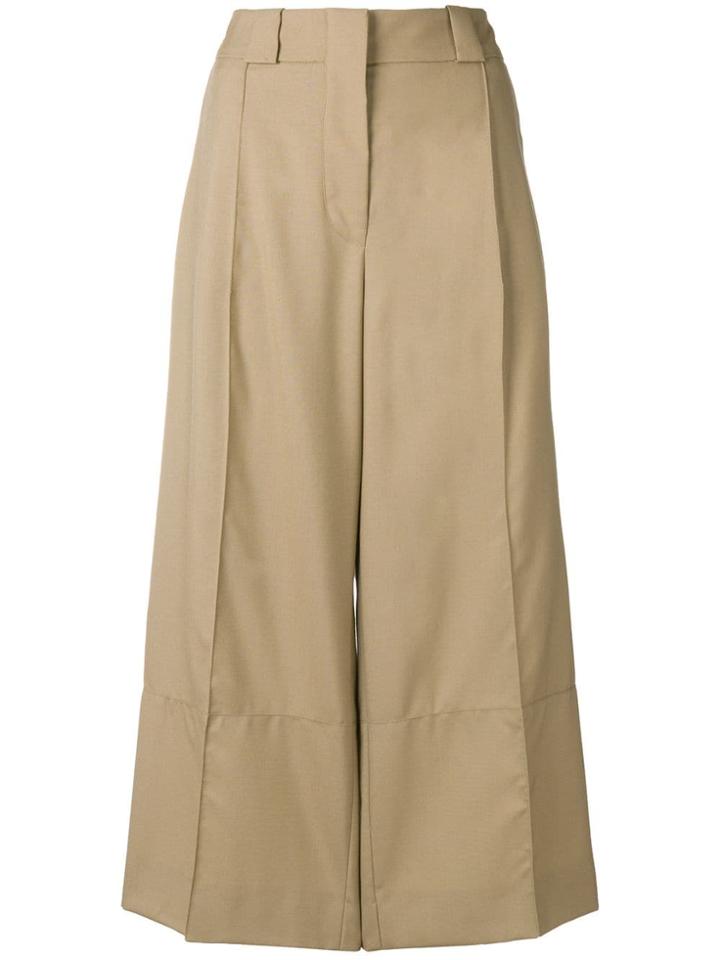 Marni Wide Leg Cropped Trousers - Nude & Neutrals