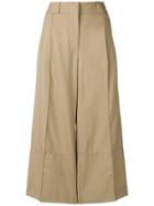Marni Wide Leg Cropped Trousers - Nude & Neutrals