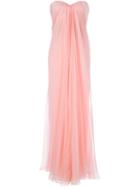 Alexander Mcqueen Draped Bustier Evening Dress, Women's, Size: 38, Pink/purple, Silk/polyamide/spandex/elastane