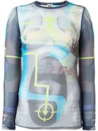 Jean Paul Gaultier Vintage Cyber Print Top - Blue