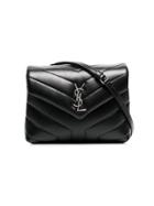 Saint Laurent Sl Blk Qultd Lthr W/ Silv Hrdwre - Black
