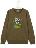 Moschino Kids Robot Print Sweatshirt, Boy's, Size: 14 Yrs, Green