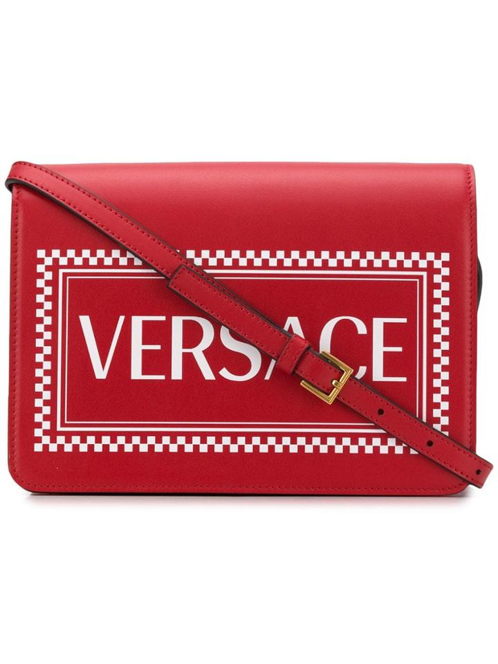 Versace 90s Vintage Logo Crossbody Bag - Red