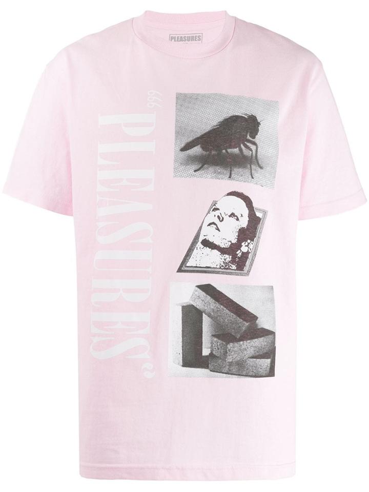 Pleasures Printed Crew Neck T-shirt - Pink