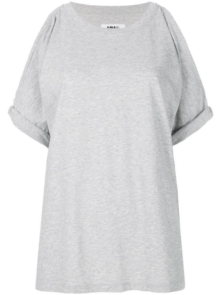 Mm6 Maison Margiela Cold Shoulder T-shirt - Grey
