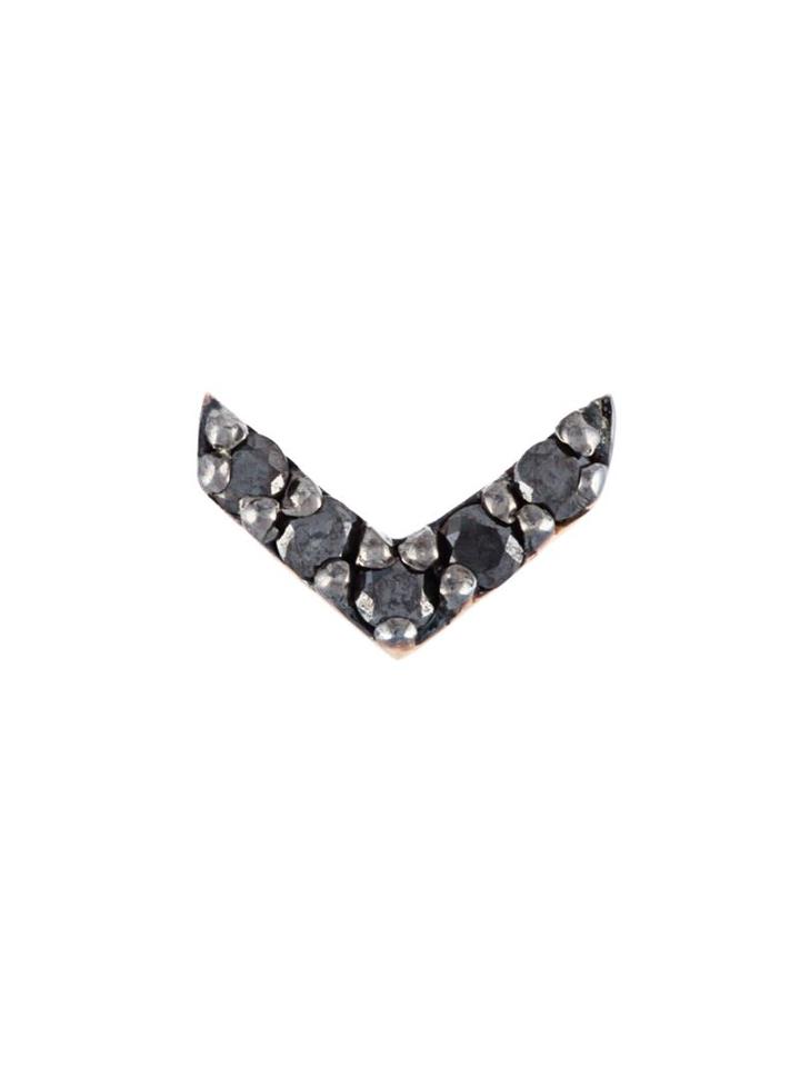 Jezebel London Victoria Single Earring, Women's, Metallic, 14kt Rose Gold/black Diamond