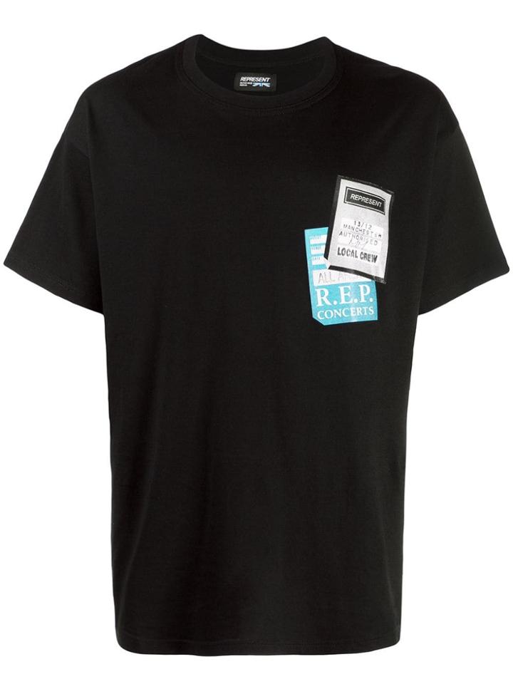 Represent Ticket Print T-shirt - Black