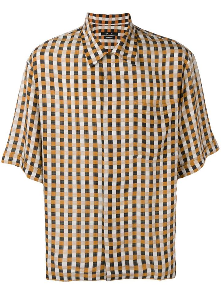 Qasimi Check Print Shirt - Orange