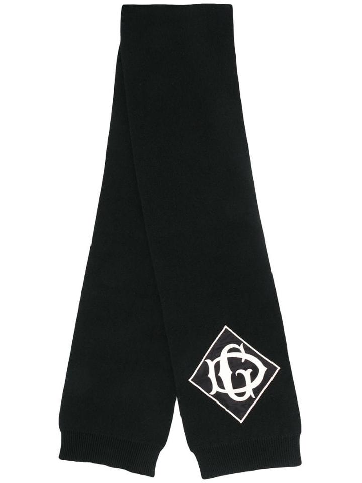 Dolce & Gabbana Branded Knitted Scarf - Black