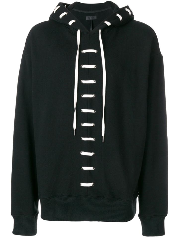 D.gnak Lace-up Hoodie - Black