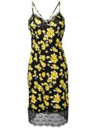 Michael Michael Kors Floral-print Slip Dress - Black