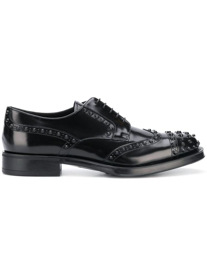 Prada Studded Derby Brogues - Black