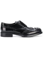 Prada Studded Derby Brogues - Black
