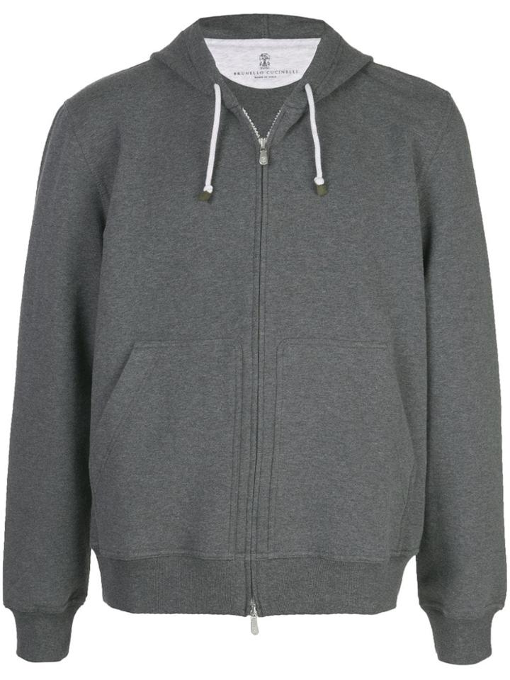 Brunello Cucinelli Zip-up Hoodie - Grey