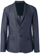 Emporio Armani Striped Chambray Blazer, Men's, Size: Xl, Blue, Cotton/linen/flax/polyester