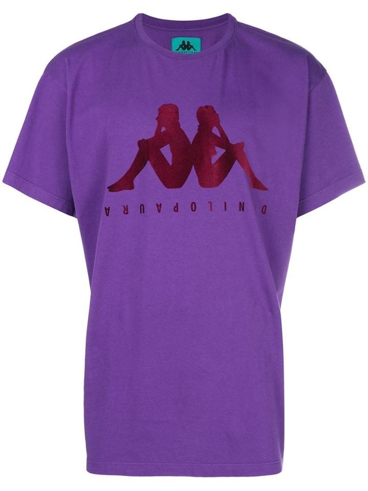 Paura Logo Print T-shirt - Pink & Purple