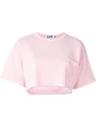 Steve J & Yoni P Shortsleeved Crop Sweatshirt, Women's, Size: Large, Pink/purple, Cotton
