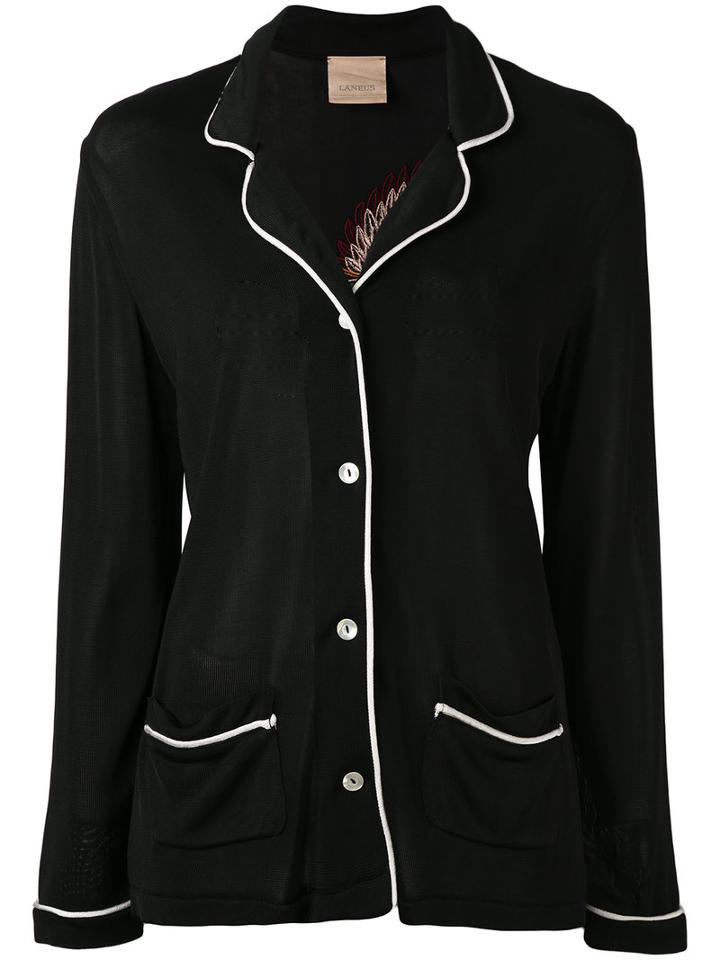 Laneus - Embroidered Back Jacket - Women - Acetate/viscose - 42, Black, Acetate/viscose