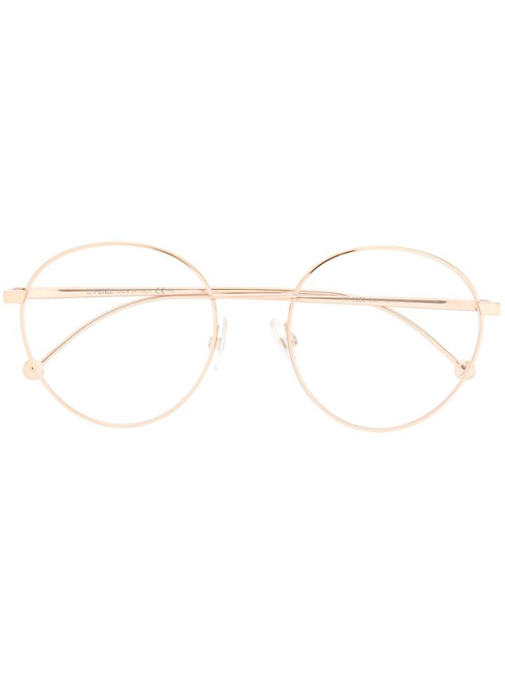 Fendi Eyewear Round Frame Glasses - Gold