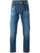 Jacob Cohen Stone Washed Jeans, Men's, Size: 38, Blue, Cotton