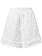 Mm6 Maison Margiela Lace-trimmed Shorts - White