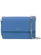 Dkny - Flap Shoulder Bag - Women - Calf Leather - One Size, Blue, Calf Leather
