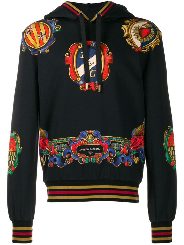 Dolce & Gabbana Heart Print Hoodie - Black