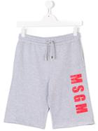 Msgm Kids Printed Logo Shirt - Grey
