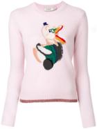 Coach Intarsia Knit Jumper - Pink & Purple