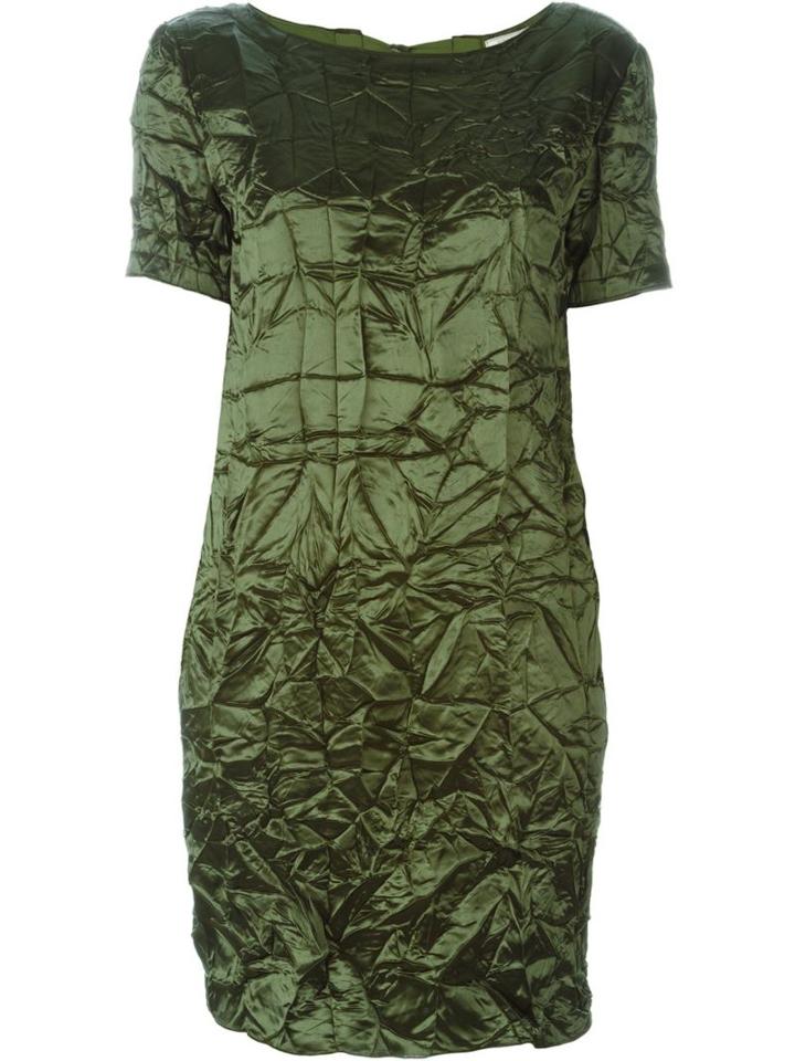 Nina Ricci Wrinkled Dress, Women's, Size: 40, Green, Silk/acetate/wool