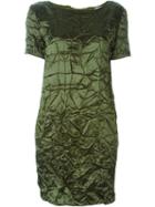 Nina Ricci Wrinkled Dress, Women's, Size: 40, Green, Silk/acetate/wool