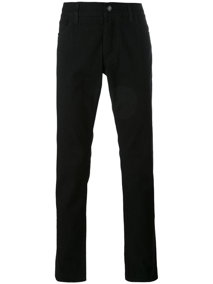 Dolce & Gabbana - Straight Leg Jeans - Men - Cotton/leather - 44, Black, Cotton/leather