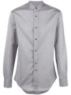 Emporio Armani Band Collar Shirt, Men's, Size: 40, Grey, Cotton