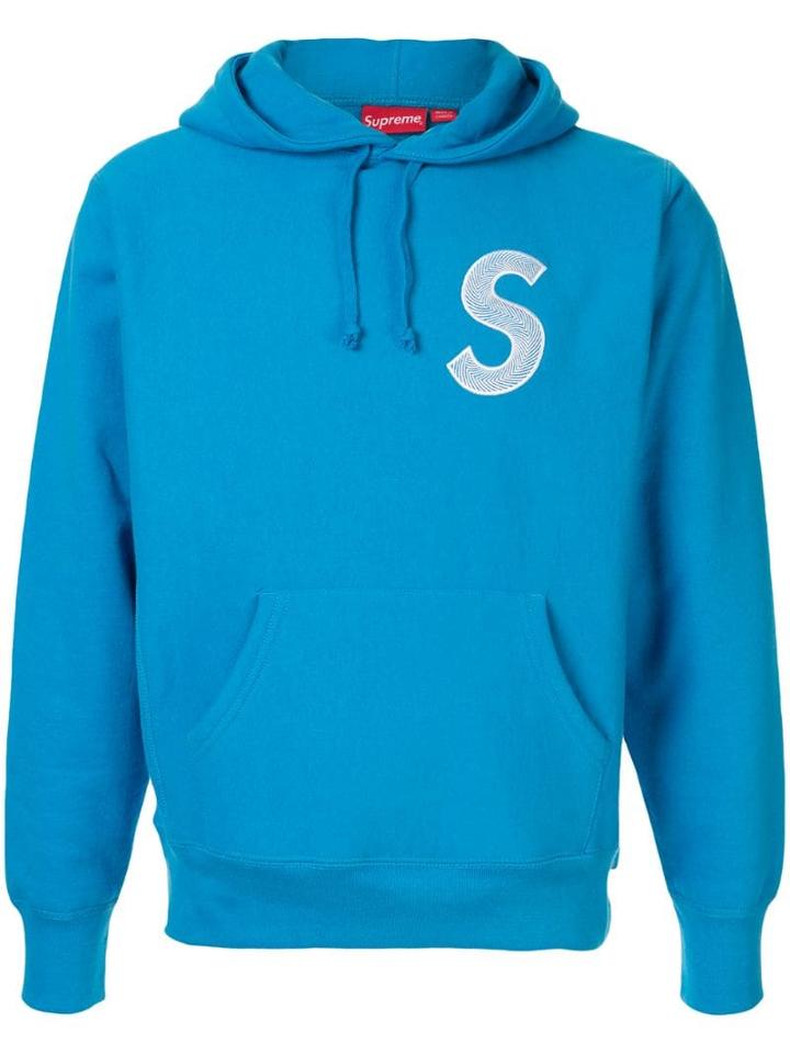 Supreme S Logo Hooded Sweatshirt - Blue