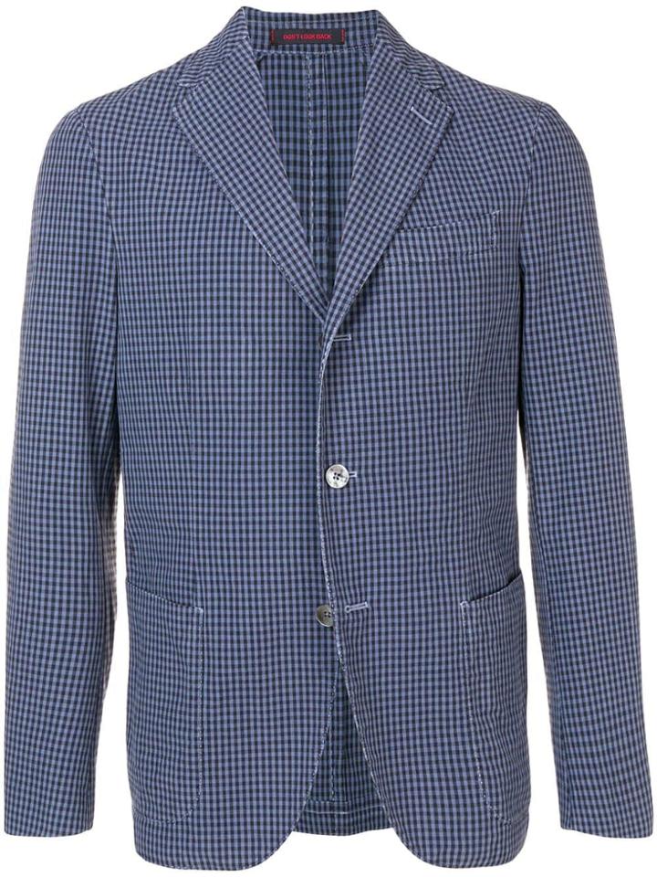 The Gigi Gingham Check Blazer - Blue