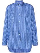 Balenciaga Striped Logo Shirt - Blue