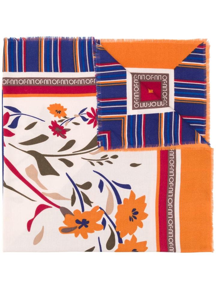 Liu Jo Floral Patterned Scarf - Orange