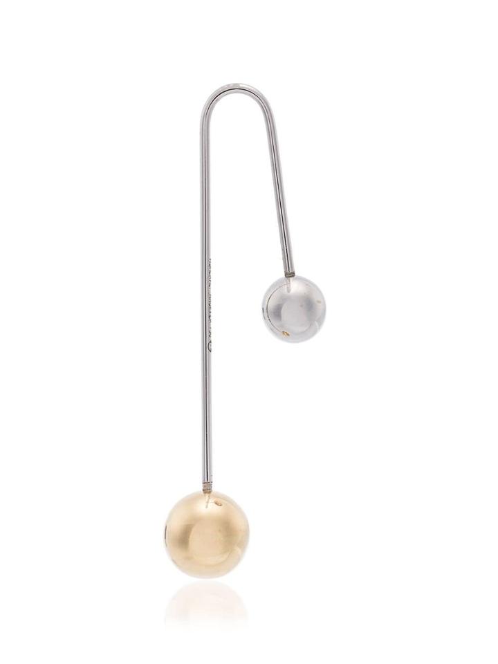 Asherali Knopfer 18k Yellow And White Gold Two Balls Drop Single
