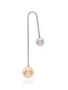 Asherali Knopfer 18k Yellow And White Gold Two Balls Drop Single