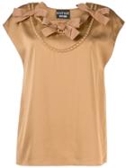 Boutique Moschino Bow-detail Top - Neutrals