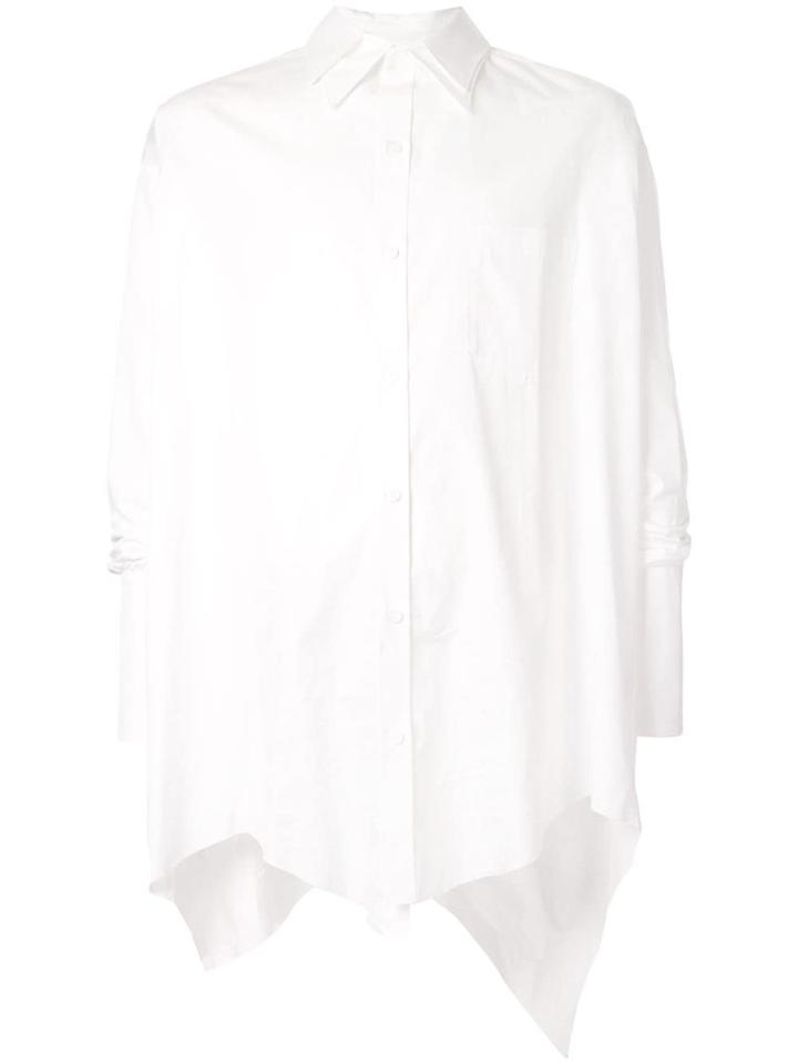 Sulvam Oversized Asymmetric Shirt - White