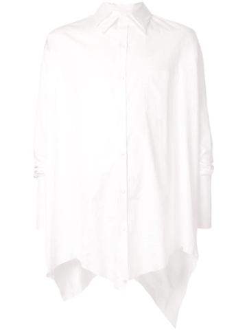 Sulvam Oversized Asymmetric Shirt - White