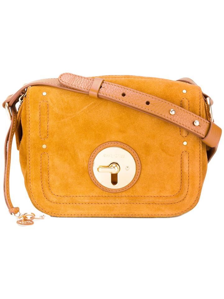 See By Chloé - Fold-over Closure Crossbody Bag - Women - Cotton/calf Leather - One Size, Women's, Brown, Cotton/calf Leather