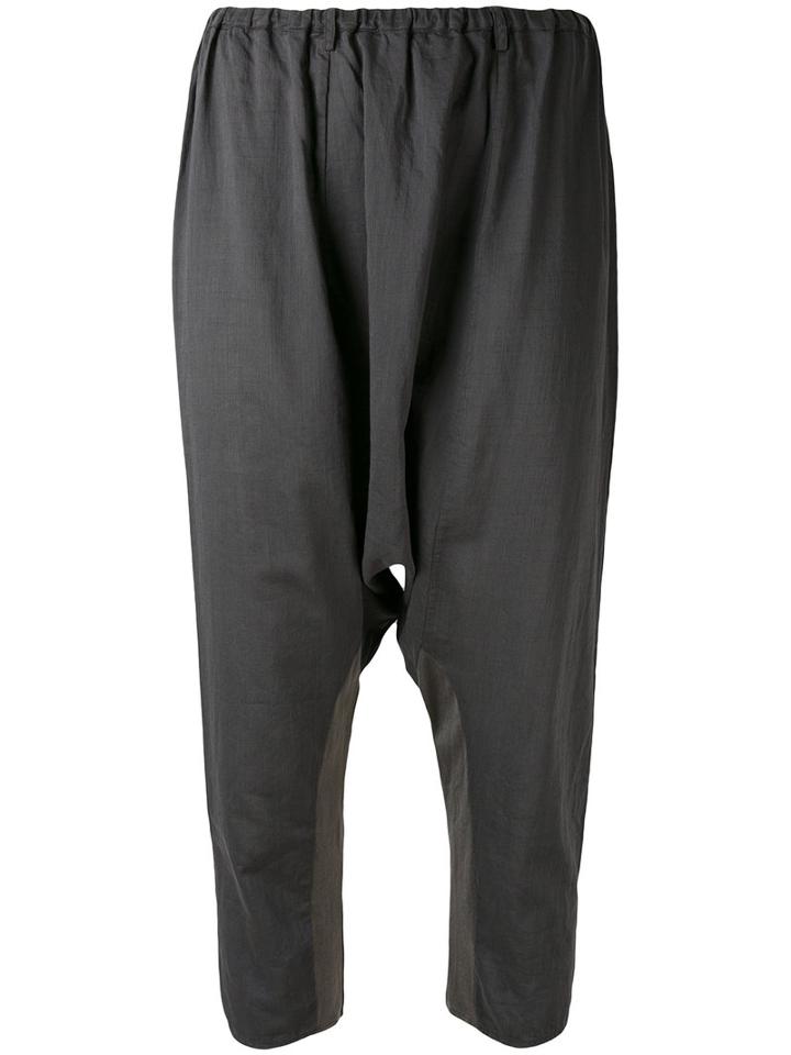 Kristensen Du Nord - Drop Crotch Cropped Trousers - Women - Cotton - 1, Grey, Cotton