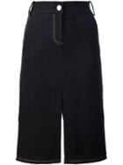 Creatures Of The Wind Front Slit Midi Skirt, Women's, Size: 4, Black, Cotton/viscose