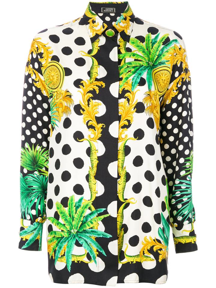 Versace Vintage Miami Palm Printed Shirt - Multicolour