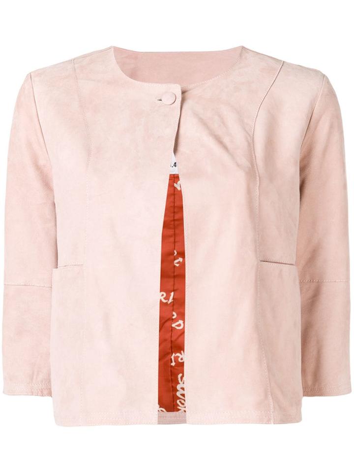 S.w.o.r.d 6.6.44 Cropped Collarless Jacket - Pink