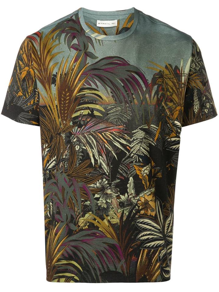 Etro Floral Sailboat Print T-shirt - Grey