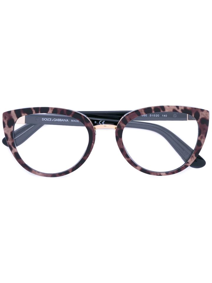 Dolce & Gabbana Eyewear Leopard Print Glasses - Black