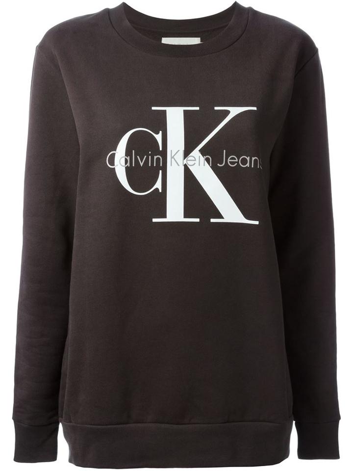Calvin Klein Jeans Logo Print Sweatshirt, Women's, Size: Xs, Grey, Cotton